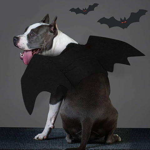 Spooky Bat Wings Dog Halloween Costume: Comfortable, Adjustable Fit for Pet Fun