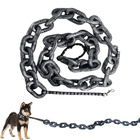 Hilarious Giant Plastic Chain Dog Leash & Collar for Small Pets