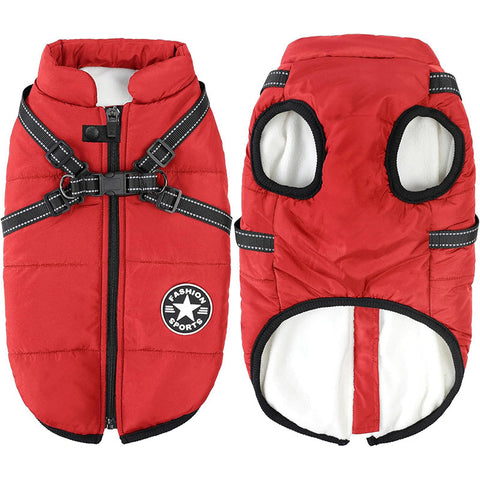 Ultimate Winter Dog Jacket with Integrated Harness for Cold Weather Adventures