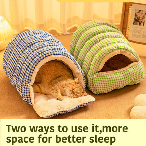 Cozy Removable Washable Winter Covered Pet Bed for Cats and Small Dogs