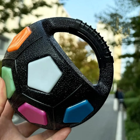 Durable Squeaky Dog Ball Toy with Handle for Fetch & Anxiety Relief