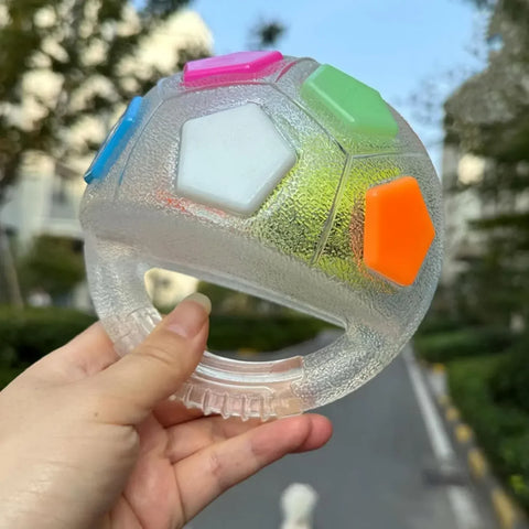 Durable Squeaky Dog Ball Toy with Handle for Fetch & Anxiety Relief