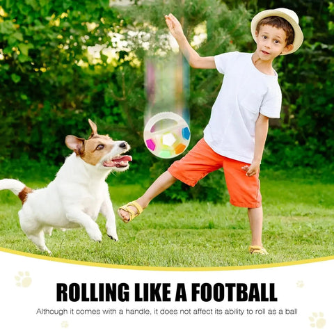 Durable Squeaky Dog Ball Toy with Handle for Fetch & Anxiety Relief