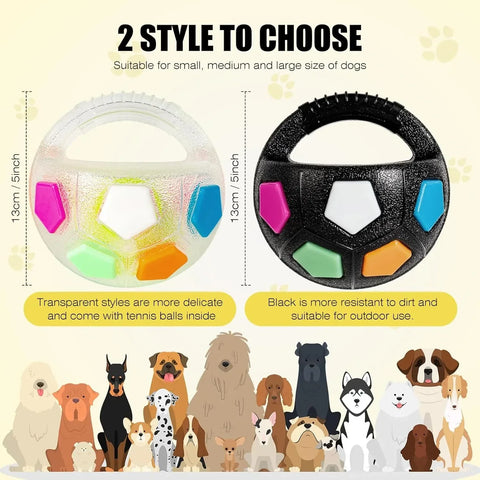 Durable Squeaky Dog Ball Toy with Handle for Fetch & Anxiety Relief