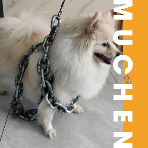 Hilarious Giant Plastic Chain Dog Leash & Collar for Small Pets
