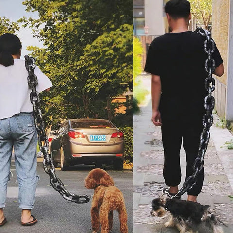 Hilarious Giant Plastic Chain Dog Leash & Collar for Small Pets