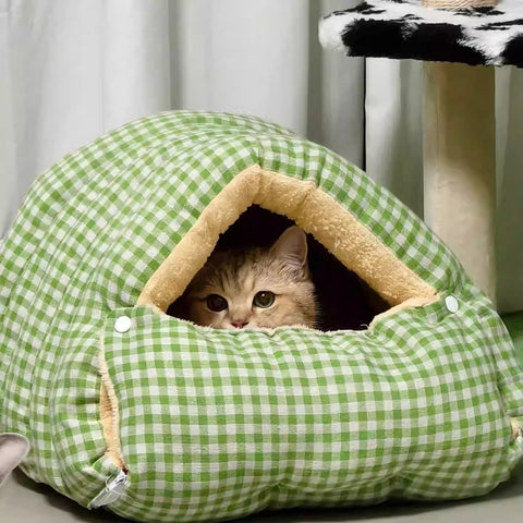 Cozy Removable Washable Winter Covered Pet Bed for Cats and Small Dogs