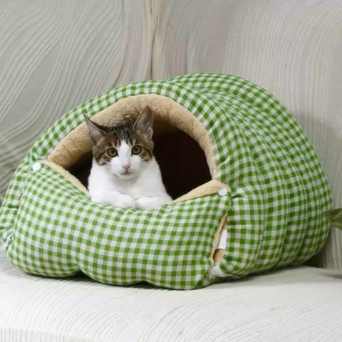 Cozy Removable Washable Winter Covered Pet Bed for Cats and Small Dogs