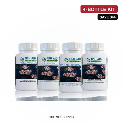 Complete Aquarium Emergency Kit (Mox 500 + Ceph 250 + Zole 250 + Dox 100)