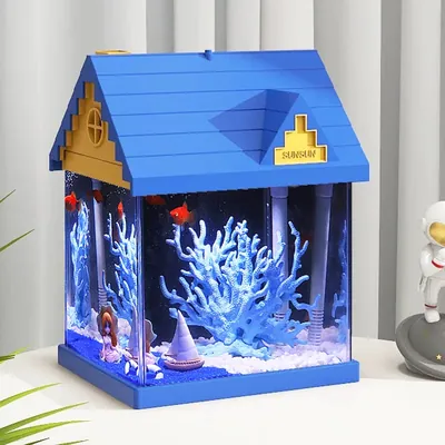 Desktop Glass Aquarium with Water Pump & LED Lighting - aquariums & tanks for aquariums