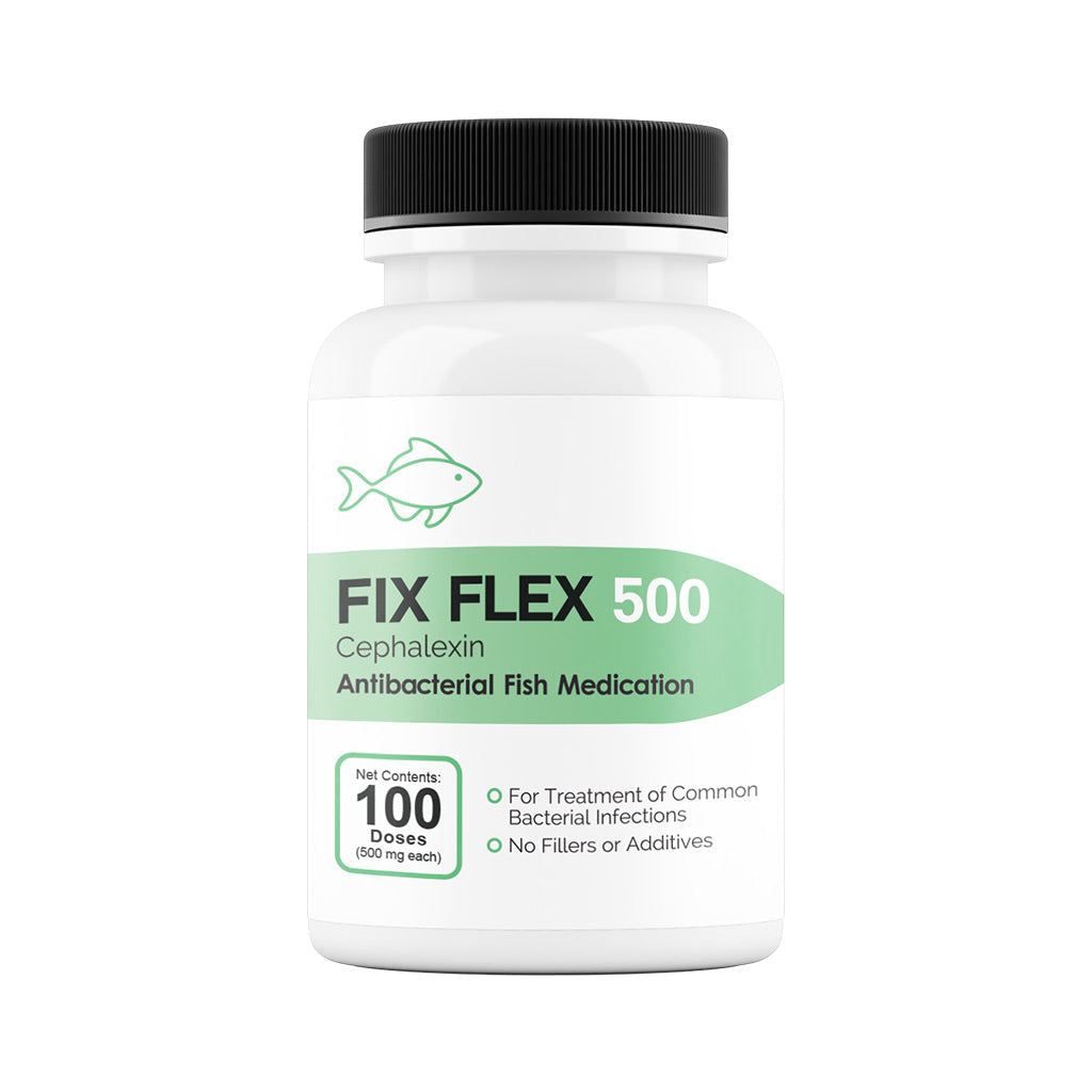 Fix Flex 500 cephalexin 500 mg antibacterial fish medication, 100-count bottle