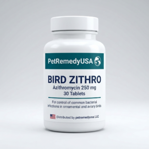 PetRemedyUSA Bird Zithro 250mg — azithromycin for aviary birds, 30 tablets