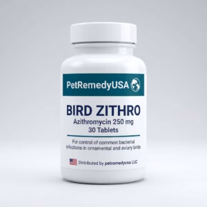 PetRemedyUSA Bird Zithro 250mg — azithromycin for aviary birds, 30 tablets