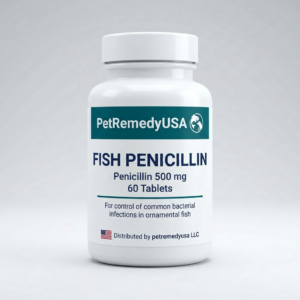 PetRemedyUSA Fish Penicillin 500mg — penicillin for aquarium fish, 60 tablets